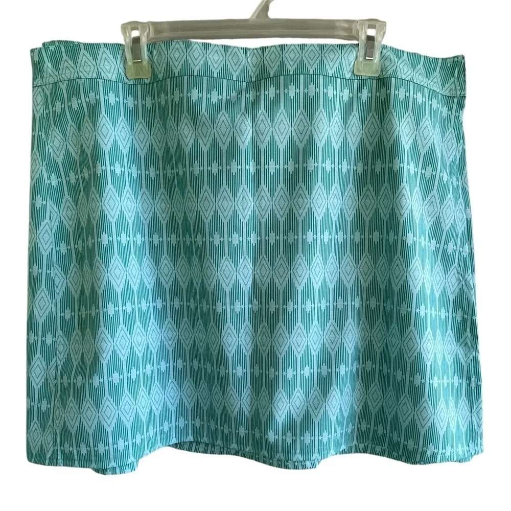 RipSkirt Hawaii Teal Geometric Adjustable Skirt Resort Wear Beach Plus Size XXL